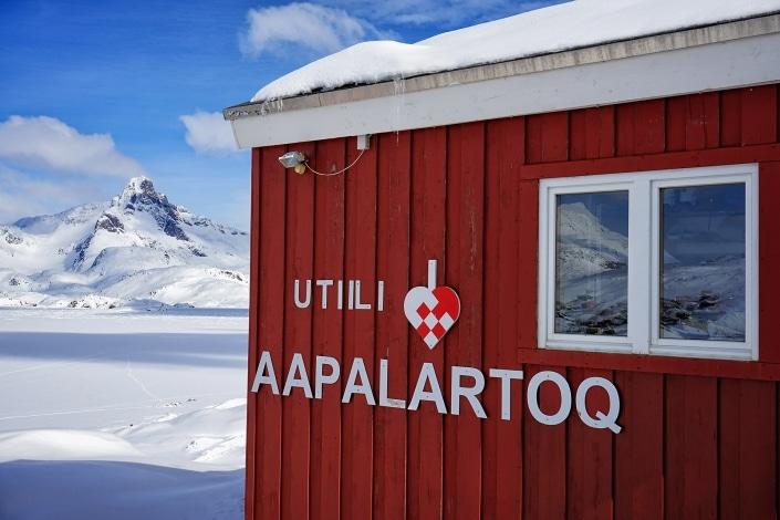 Sign outside The Red House, East Greenland. Photo by Ulrike Fischer, Visit Greenland