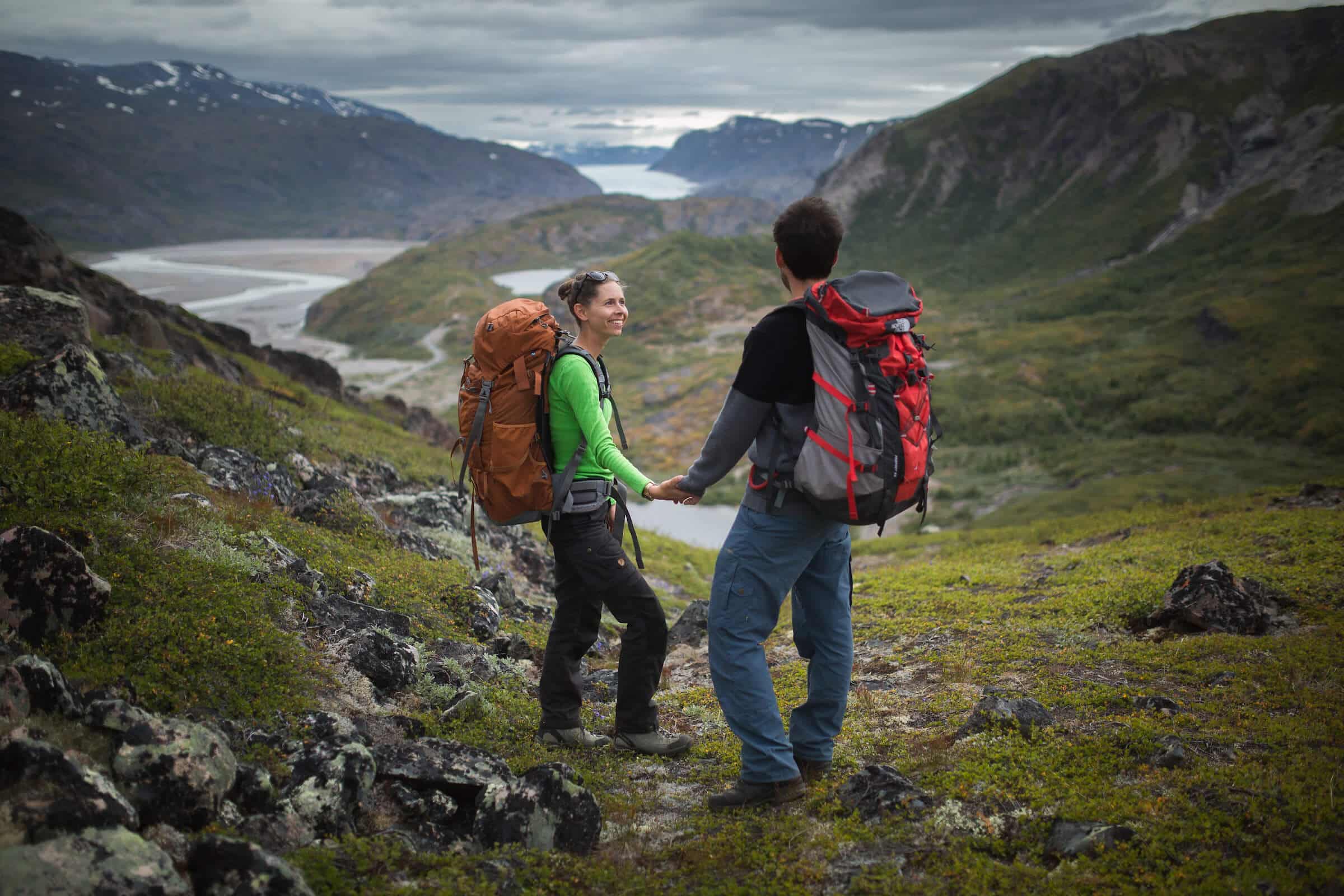 Hikers looking towards the ice cap in Narsarsuaq. Photo by David Buchmann.