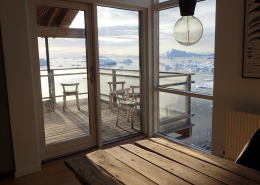 Red view from livingroom. Photo by Ilulissat Guesthouse