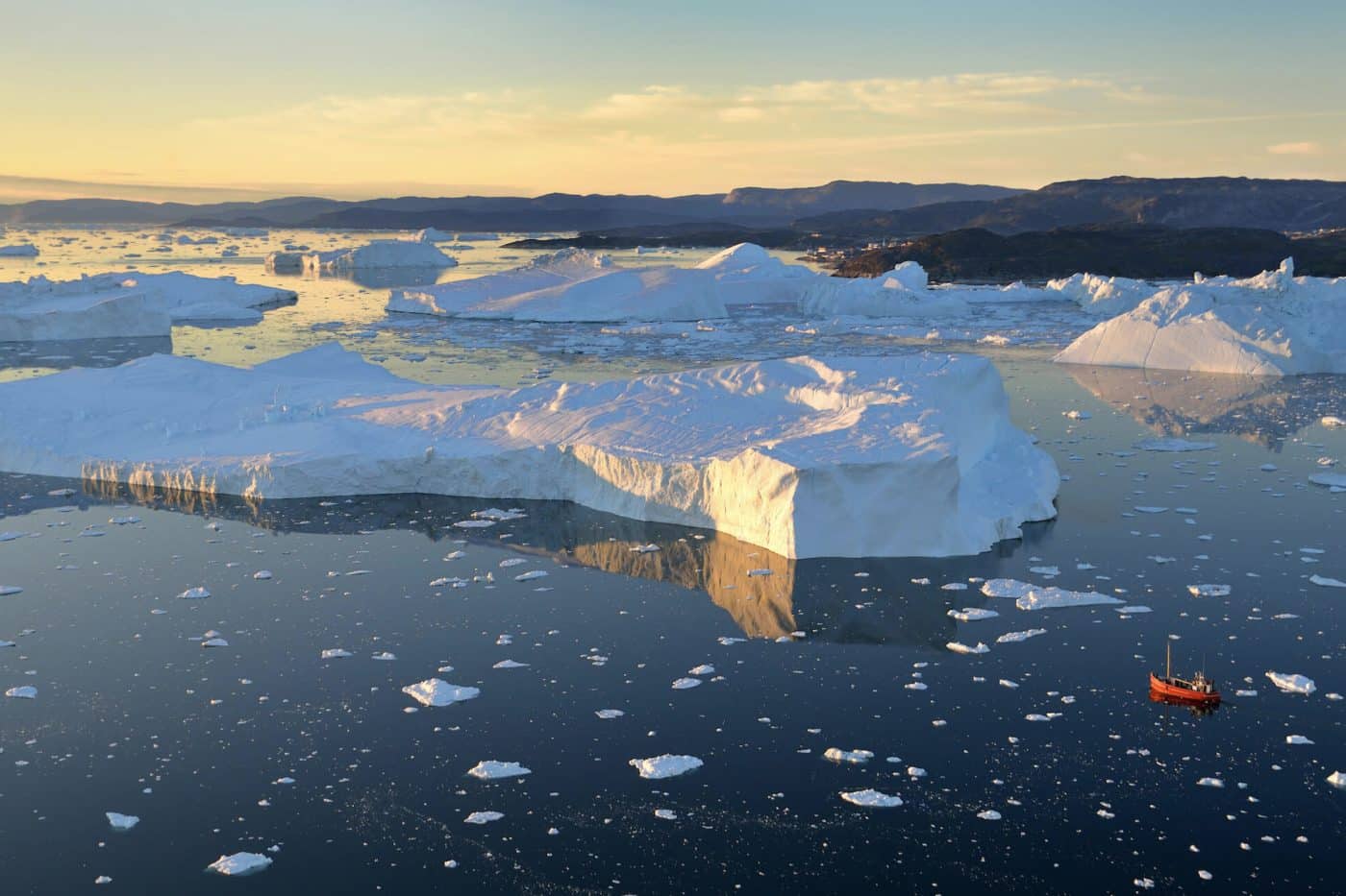 Ilulissat Icefjord from the air. Photo by Rino Rasmussen