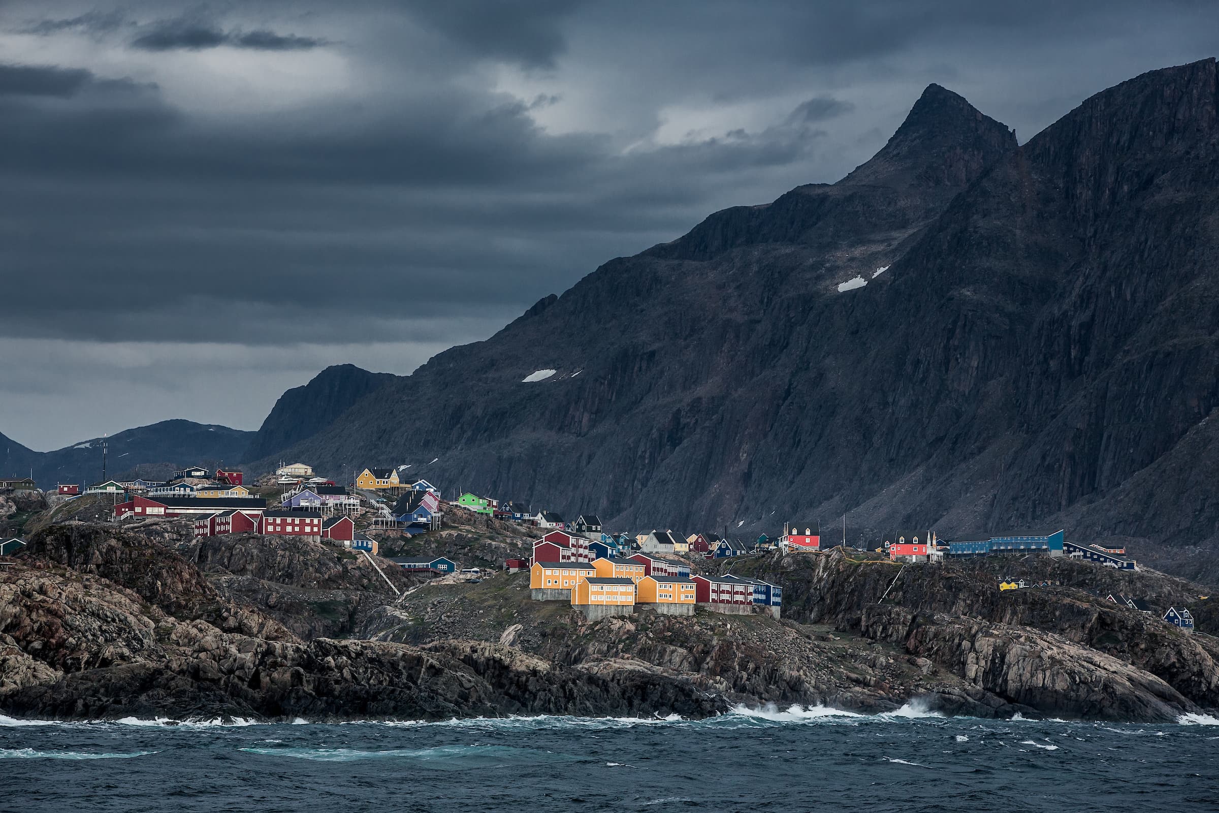 A windy and cloudy day in Sisimiut in Greenland. By Mads Pihl