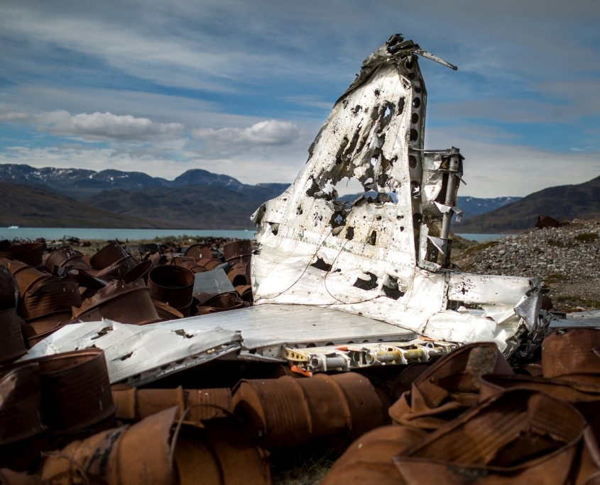 Parts of an old plane from the American air base in Narsarsuaq. Photo by Mads Pihl - Visit Greenland