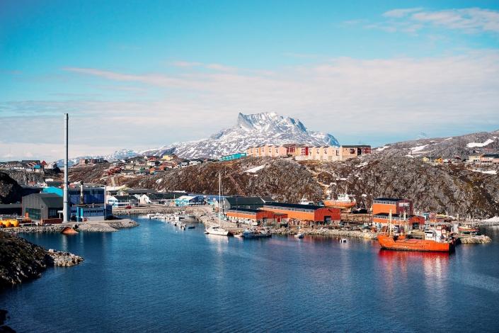 Nuuk harbour, seen from west. Photo by Filip Gielda - Visit Greenland