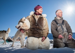 Dogsledding in Kangerlussuaq with Johanne & Henning in the fjord. Photo by Anders Beier - Visit Greenland