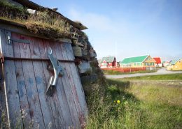 A Turf house from Paamiut in Greenland. By Angu Motzfeldt