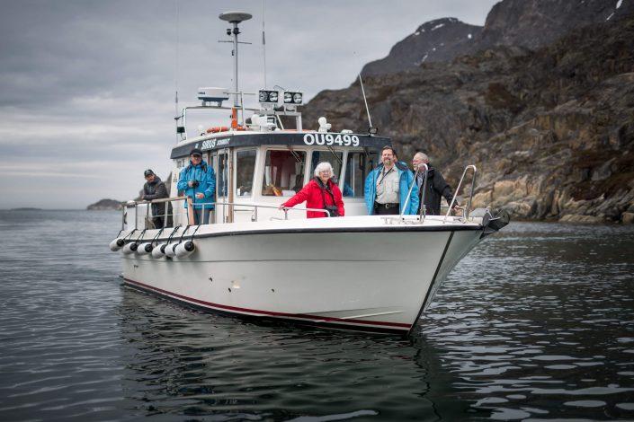 The tour boat Sirius Greenland arriving in Assaqutaq near Sisimiut in Greenland. Photo by Mads Pihl, Visit Greenland