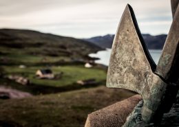 The axe of Leif Erikson - the statue overlooking Qassiarsuk in South Greenland, by Mads Pihl