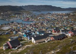 A daytime view over Qaqortoq in South Greenland. Photo by Mads Pihl