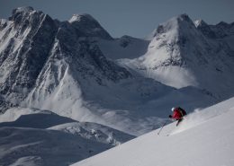 Skiing among remote peaks in East Greenland near Kulusuk