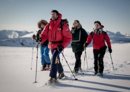 Snowshoeing in the Sermermiut valley near the Ilulissat Icefjord in North Greenland's UNESCO World Heritage area