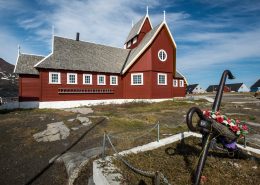 The church in Qeqertarsuaq in North Greenland