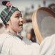 Traditional Dress - A drum dancer performing in Nuuk on National Day in Greenland