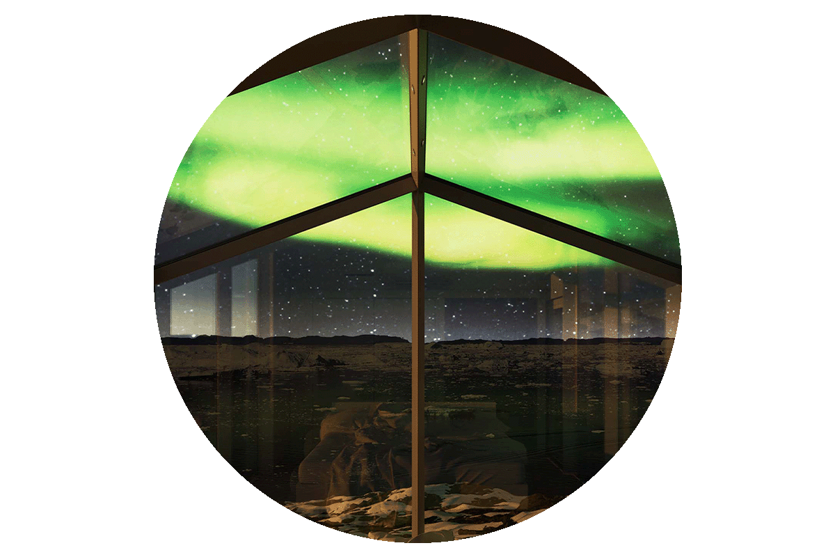 in the spotlight round aurora cabin hotel arctic