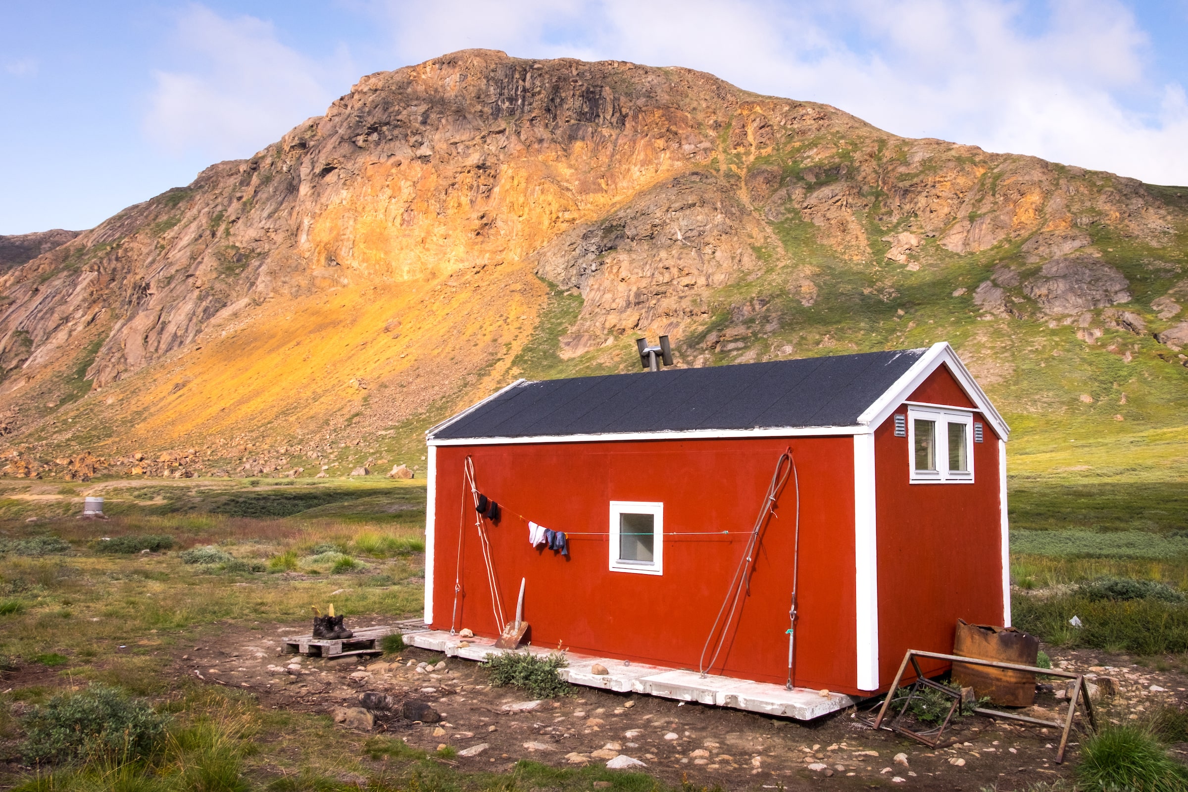 Nerumaq Hut exterior - Day 6 of Arctic Circle Trail. Photo by Lisa Germany