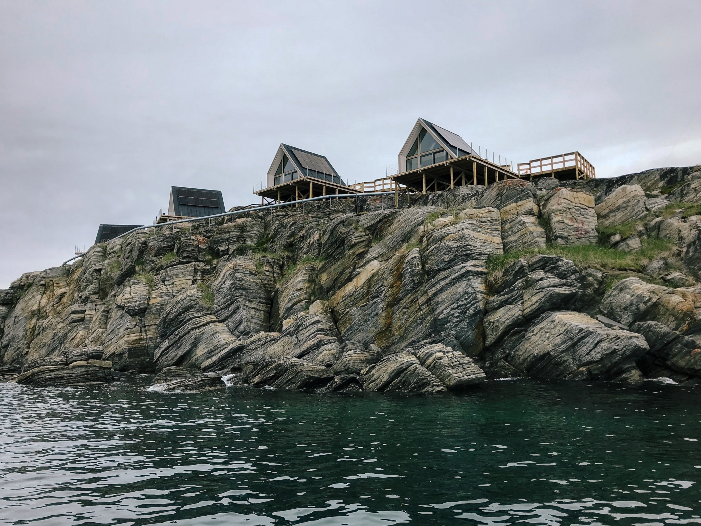 Details of the Iliminaq Lodges along the shoreline. Photo by Jessie Brinkman Evans