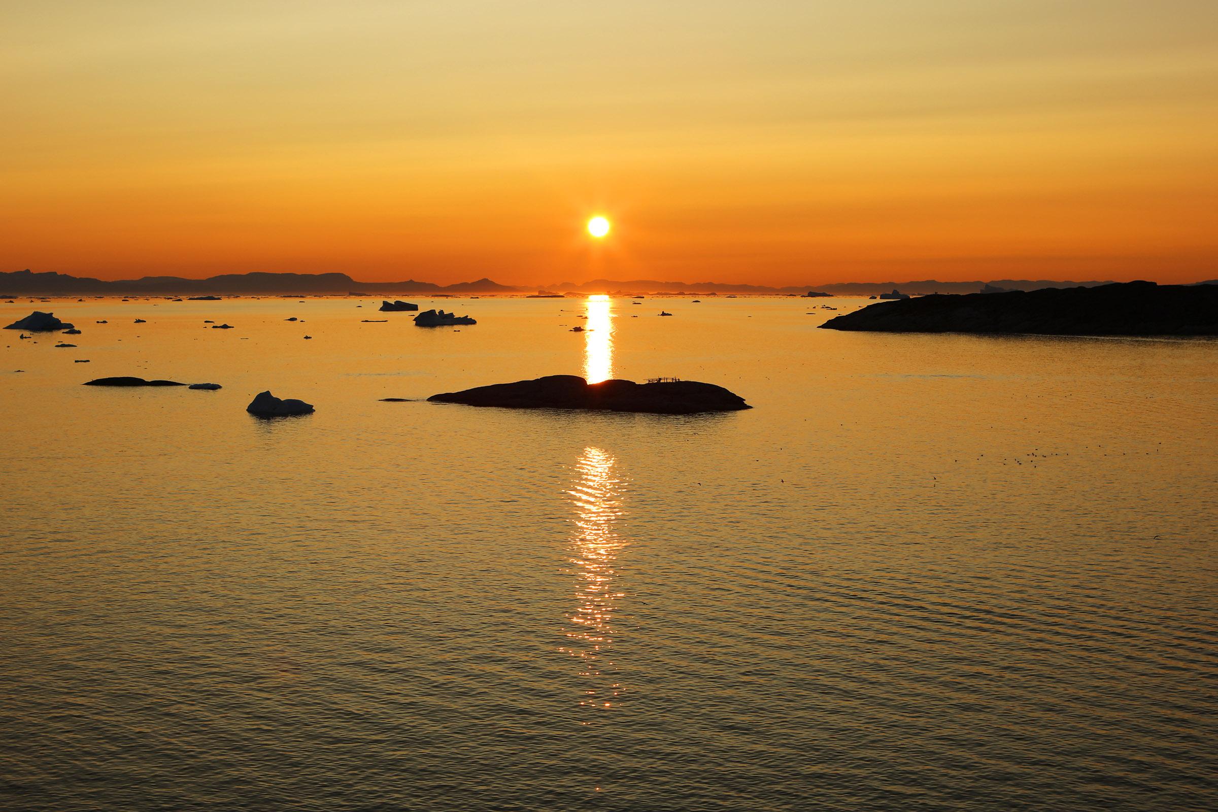 Midnight sun in Greenland. Photo by Jurga Rubinovaite