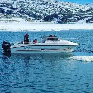 Our tour boat Tuppiati (greenlandic for Tobias). Photo by Line Kristiansen