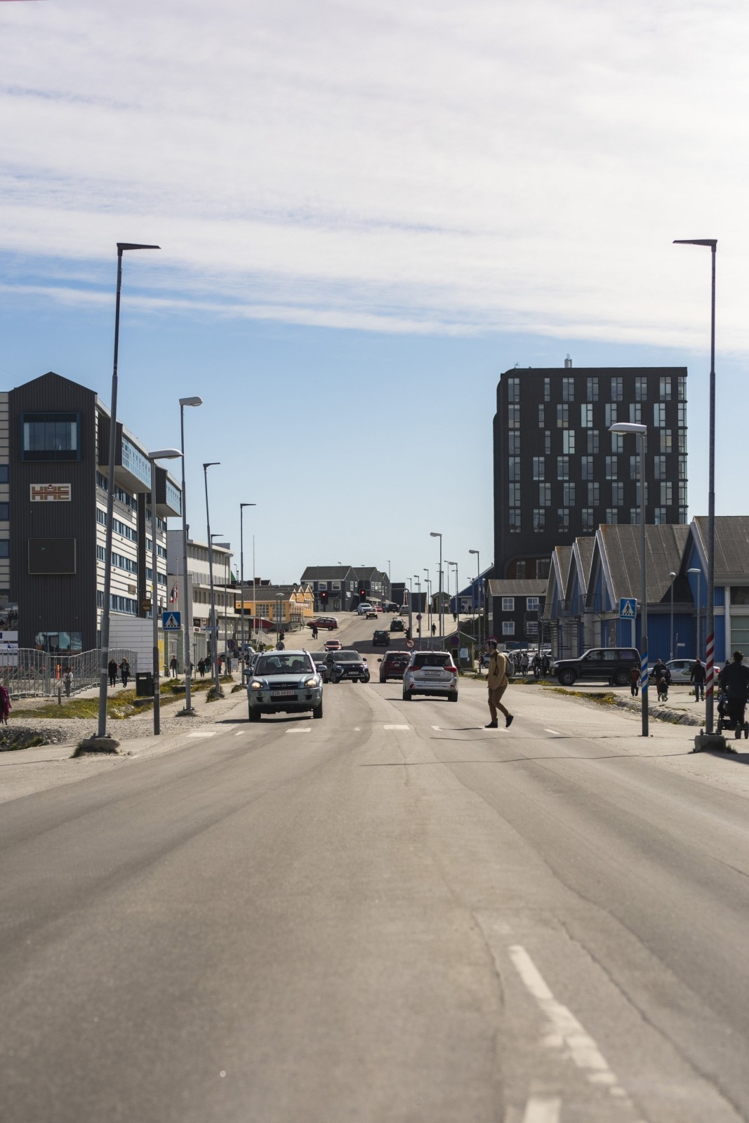 After-Traffic on the main road in Nuuk