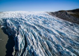 Russel glacier aerial on sunny day. Photo-Aningaaq R Carlsen - Visit Greenland
