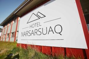 front sign of Hotel Narsarsuaq. Photo - Peter Lindstrom ,Visit Greenland