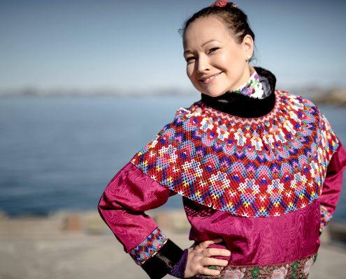A women from Nuuk in Greenland wearing her national costume for the National Day celebrations on June 21, by Mads Pihl