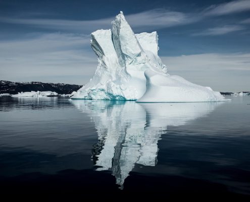 The reflection of an iceberg in the Disko Bay