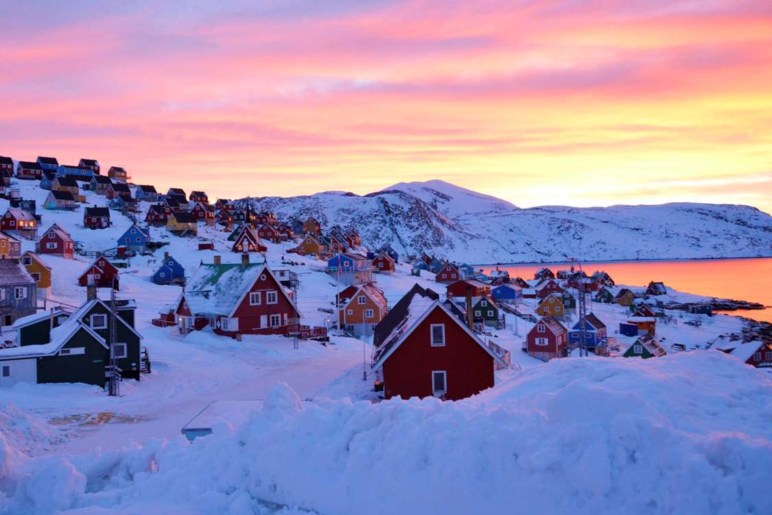 Beautiful sunset and view over Upernavik. Photo by John Kislov