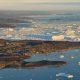 Ilulissat and the Icefjord from the air. By Rino Rasmussen