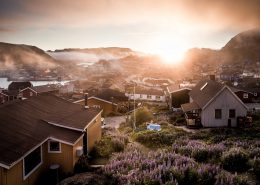 Sunset over Qaqortoq in South Greenland. Photo by Mads Pihl