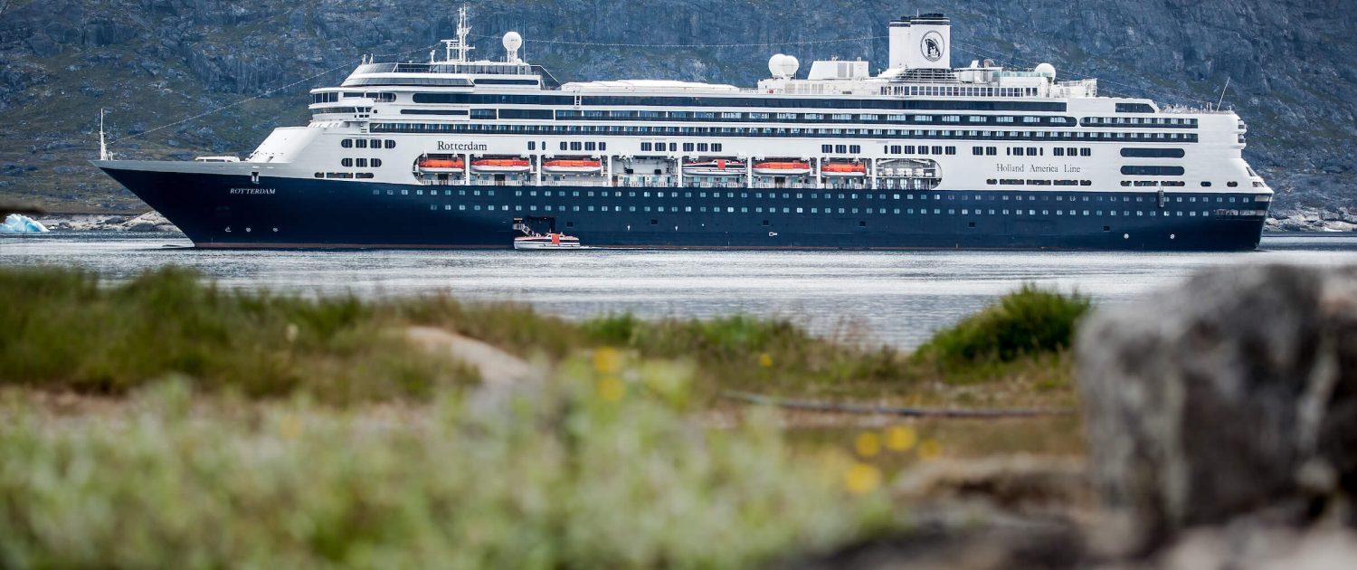 The cruise ship Rotterdam outside Nanortalik in South Greenland. Photo by Mads Pihl