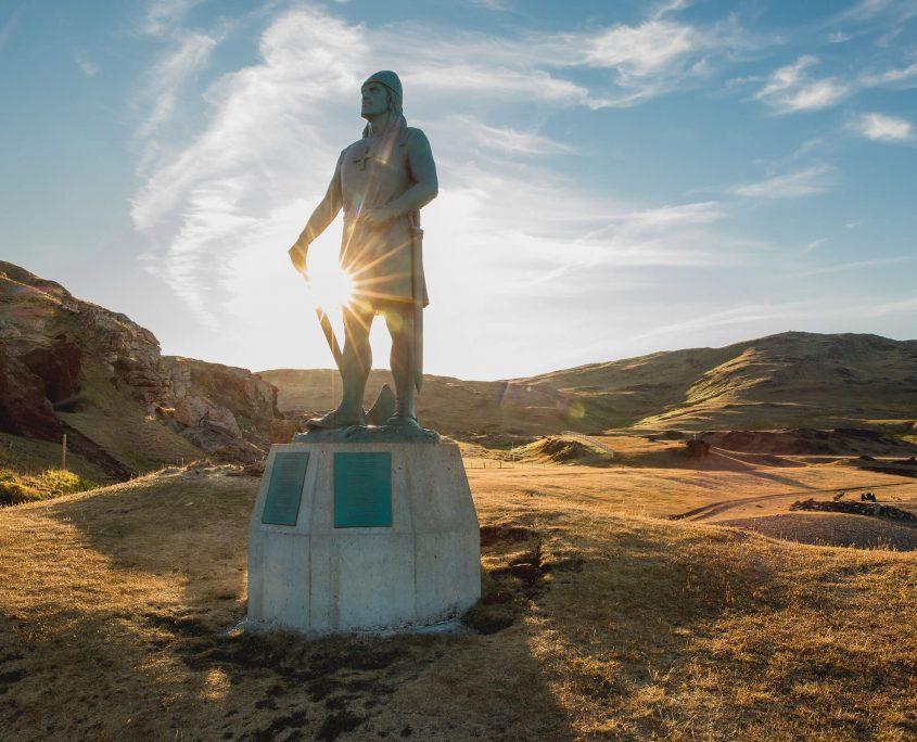 The statue of Leif Ericson, son of Erik the Red in Qassiarsuk in South Greenland. By Mads Pihl